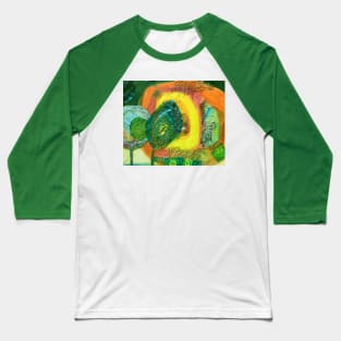 colourful abstract in yellow, green and orange Baseball T-Shirt